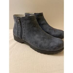 JSport By Jambu Jenna Women's Size 9 Ankle Boots Navy Blue Zip Up Booties Casual